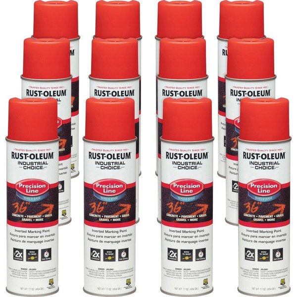 Rust-Oleum Precision Line Marking Paint, 20 oz, Safety Red, Water -Based RST203038CT